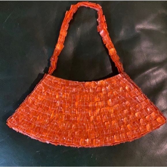 Orange Woven Clutch - Picture 1 of 4